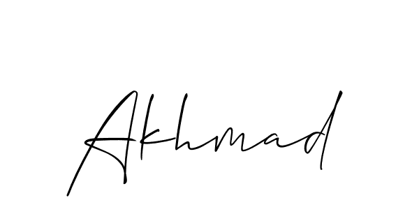 Design your own signature with our free online signature maker. With this signature software, you can create a handwritten (Allison_Script) signature for name Akhmad. Akhmad signature style 2 images and pictures png