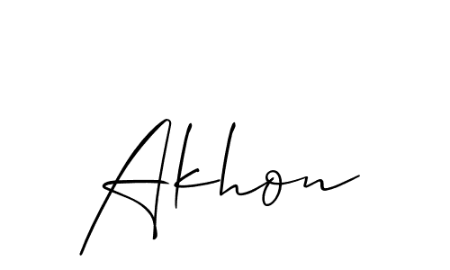 How to Draw Akhon signature style? Allison_Script is a latest design signature styles for name Akhon. Akhon signature style 2 images and pictures png