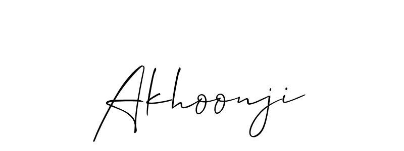 The best way (Allison_Script) to make a short signature is to pick only two or three words in your name. The name Akhoonji include a total of six letters. For converting this name. Akhoonji signature style 2 images and pictures png