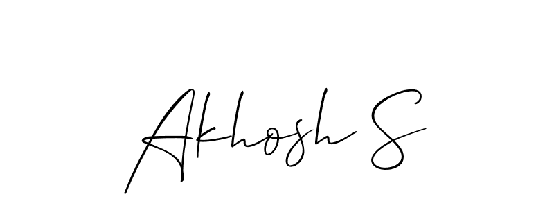 Design your own signature with our free online signature maker. With this signature software, you can create a handwritten (Allison_Script) signature for name Akhosh S. Akhosh S signature style 2 images and pictures png