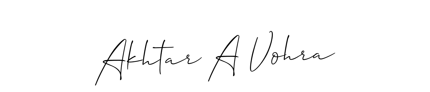 Create a beautiful signature design for name Akhtar A Vohra. With this signature (Allison_Script) fonts, you can make a handwritten signature for free. Akhtar A Vohra signature style 2 images and pictures png