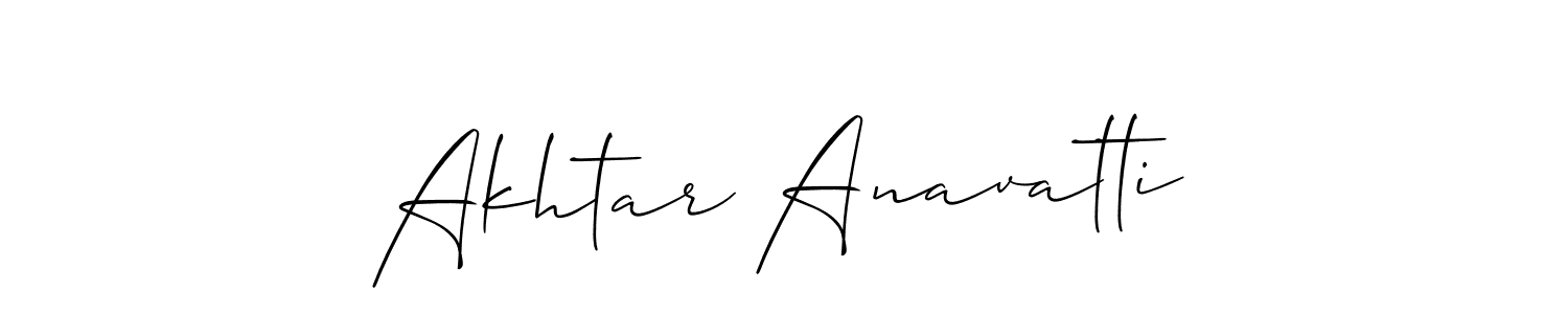 How to make Akhtar Anavatti name signature. Use Allison_Script style for creating short signs online. This is the latest handwritten sign. Akhtar Anavatti signature style 2 images and pictures png