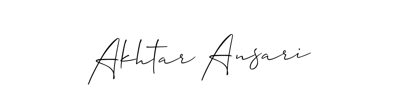 Akhtar Ansari stylish signature style. Best Handwritten Sign (Allison_Script) for my name. Handwritten Signature Collection Ideas for my name Akhtar Ansari. Akhtar Ansari signature style 2 images and pictures png