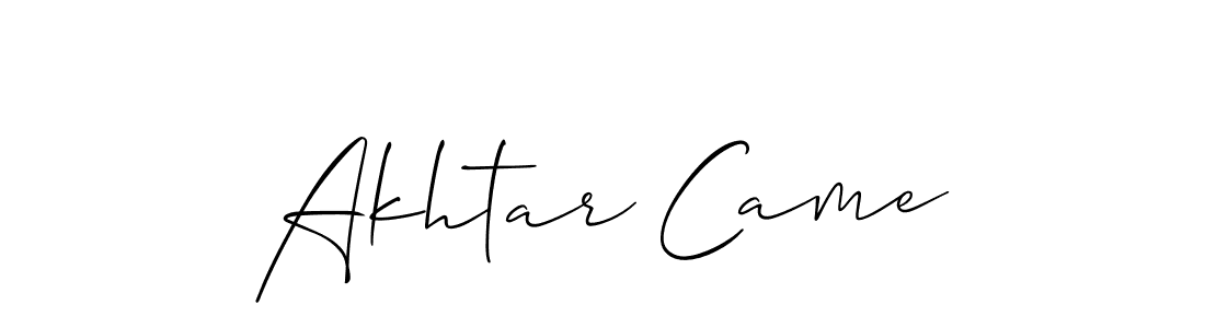 It looks lik you need a new signature style for name Akhtar Came. Design unique handwritten (Allison_Script) signature with our free signature maker in just a few clicks. Akhtar Came signature style 2 images and pictures png
