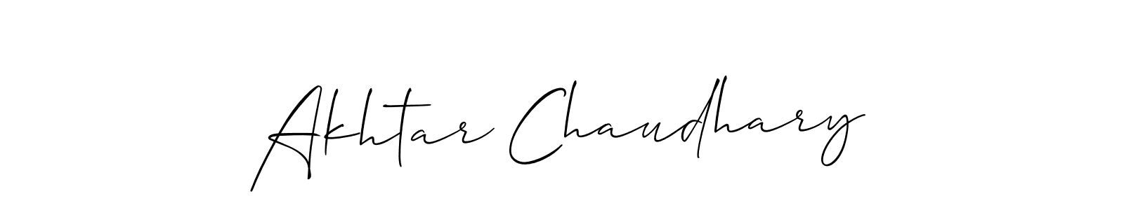 How to make Akhtar Chaudhary signature? Allison_Script is a professional autograph style. Create handwritten signature for Akhtar Chaudhary name. Akhtar Chaudhary signature style 2 images and pictures png