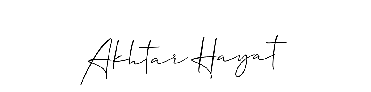 Also You can easily find your signature by using the search form. We will create Akhtar Hayat name handwritten signature images for you free of cost using Allison_Script sign style. Akhtar Hayat signature style 2 images and pictures png