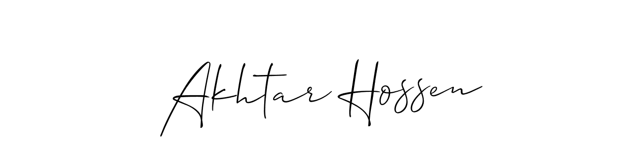 if you are searching for the best signature style for your name Akhtar Hossen. so please give up your signature search. here we have designed multiple signature styles  using Allison_Script. Akhtar Hossen signature style 2 images and pictures png