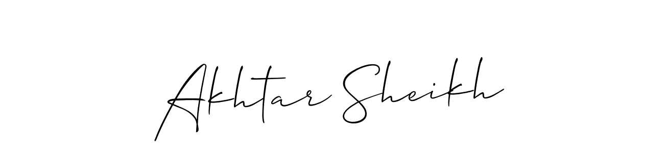 Make a beautiful signature design for name Akhtar Sheikh. With this signature (Allison_Script) style, you can create a handwritten signature for free. Akhtar Sheikh signature style 2 images and pictures png