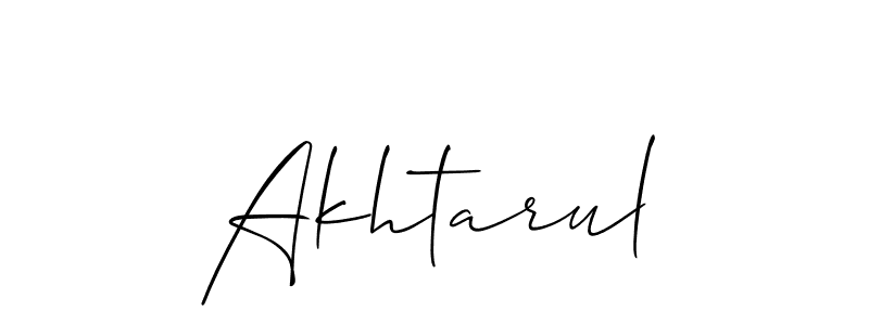 How to make Akhtarul signature? Allison_Script is a professional autograph style. Create handwritten signature for Akhtarul name. Akhtarul signature style 2 images and pictures png