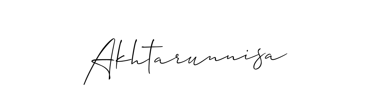 Also we have Akhtarunnisa name is the best signature style. Create professional handwritten signature collection using Allison_Script autograph style. Akhtarunnisa signature style 2 images and pictures png