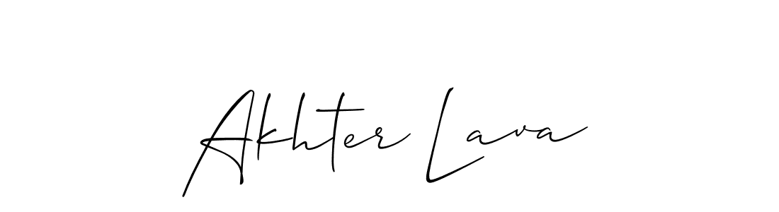 The best way (Allison_Script) to make a short signature is to pick only two or three words in your name. The name Akhter Lava include a total of six letters. For converting this name. Akhter Lava signature style 2 images and pictures png