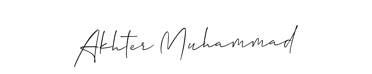 You should practise on your own different ways (Allison_Script) to write your name (Akhter Muhammad) in signature. don't let someone else do it for you. Akhter Muhammad signature style 2 images and pictures png