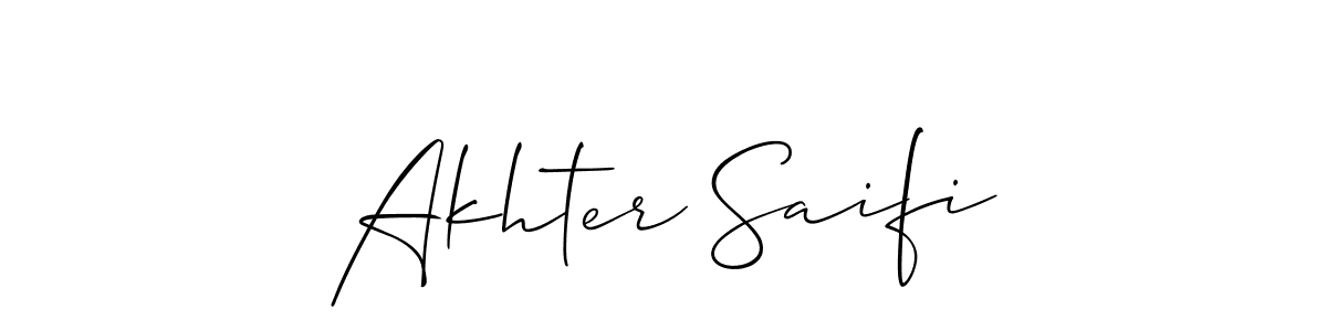 You should practise on your own different ways (Allison_Script) to write your name (Akhter Saifi) in signature. don't let someone else do it for you. Akhter Saifi signature style 2 images and pictures png