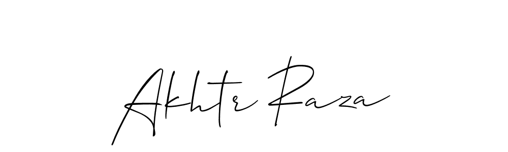 Create a beautiful signature design for name Akhtr Raza. With this signature (Allison_Script) fonts, you can make a handwritten signature for free. Akhtr Raza signature style 2 images and pictures png