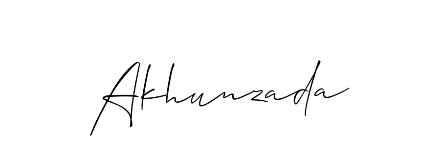 Make a beautiful signature design for name Akhunzada. With this signature (Allison_Script) style, you can create a handwritten signature for free. Akhunzada signature style 2 images and pictures png