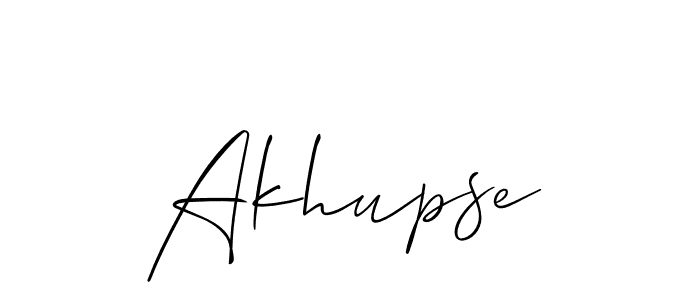 Create a beautiful signature design for name Akhupse. With this signature (Allison_Script) fonts, you can make a handwritten signature for free. Akhupse signature style 2 images and pictures png