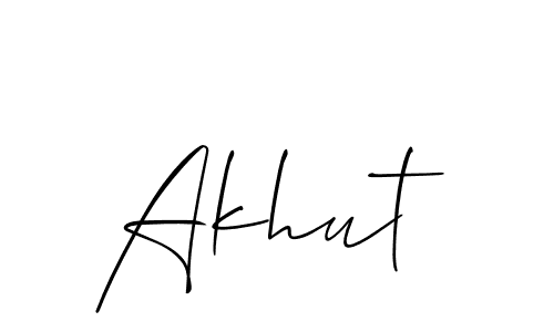 How to make Akhut name signature. Use Allison_Script style for creating short signs online. This is the latest handwritten sign. Akhut signature style 2 images and pictures png