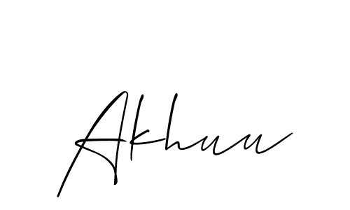 Create a beautiful signature design for name Akhuu. With this signature (Allison_Script) fonts, you can make a handwritten signature for free. Akhuu signature style 2 images and pictures png