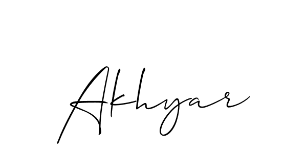 Also we have Akhyar name is the best signature style. Create professional handwritten signature collection using Allison_Script autograph style. Akhyar signature style 2 images and pictures png