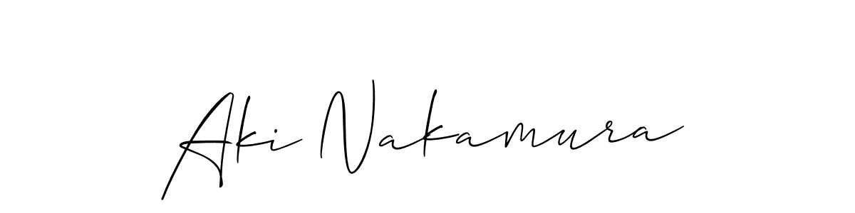 Also we have Aki Nakamura name is the best signature style. Create professional handwritten signature collection using Allison_Script autograph style. Aki Nakamura signature style 2 images and pictures png