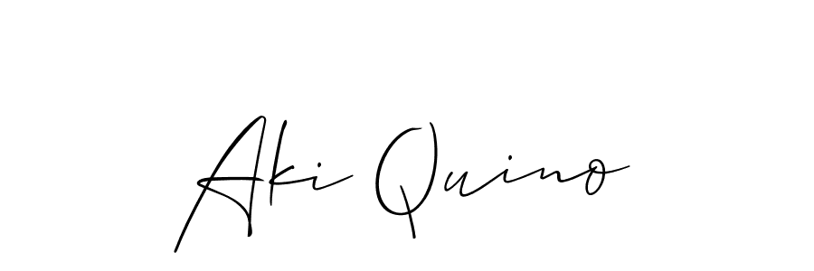 Best and Professional Signature Style for Aki Quino. Allison_Script Best Signature Style Collection. Aki Quino signature style 2 images and pictures png