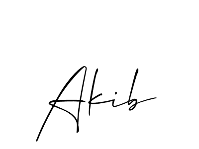 How to make Akib signature? Allison_Script is a professional autograph style. Create handwritten signature for Akib name. Akib signature style 2 images and pictures png
