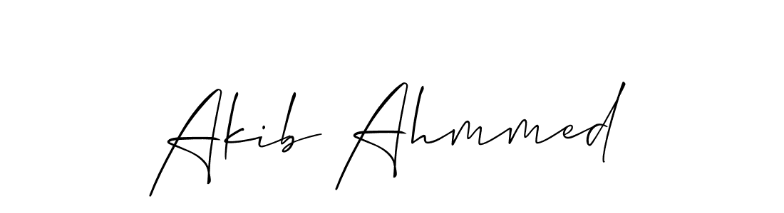 Also we have Akib Ahmmed name is the best signature style. Create professional handwritten signature collection using Allison_Script autograph style. Akib Ahmmed signature style 2 images and pictures png
