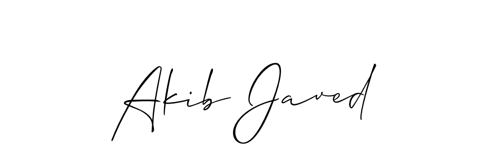 Use a signature maker to create a handwritten signature online. With this signature software, you can design (Allison_Script) your own signature for name Akib Javed. Akib Javed signature style 2 images and pictures png