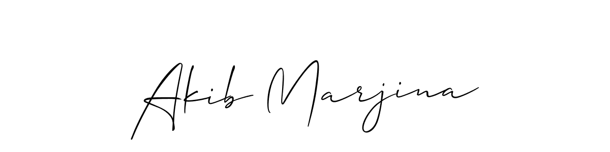 How to make Akib Marjina name signature. Use Allison_Script style for creating short signs online. This is the latest handwritten sign. Akib Marjina signature style 2 images and pictures png
