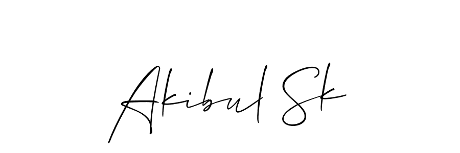 Design your own signature with our free online signature maker. With this signature software, you can create a handwritten (Allison_Script) signature for name Akibul Sk. Akibul Sk signature style 2 images and pictures png