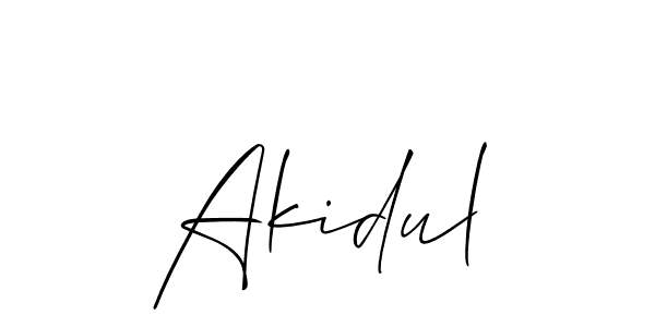 Create a beautiful signature design for name Akidul. With this signature (Allison_Script) fonts, you can make a handwritten signature for free. Akidul signature style 2 images and pictures png