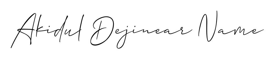 A modern signature idea for name Akidul Dejinear Name using Allison_Script font. Clean strokes and elegant curves make it stand out instantly. Akidul Dejinear Name signature style 2 images and pictures png