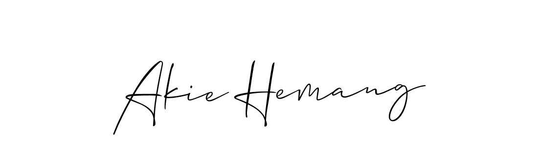 How to Draw Akie Hemang signature style? Allison_Script is a latest design signature styles for name Akie Hemang. Akie Hemang signature style 2 images and pictures png