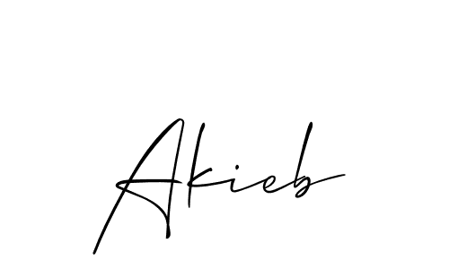 Also we have Akieb name is the best signature style. Create professional handwritten signature collection using Allison_Script autograph style. Akieb signature style 2 images and pictures png