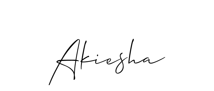 You can use this online signature creator to create a handwritten signature for the name Akiesha. This is the best online autograph maker. Akiesha signature style 2 images and pictures png