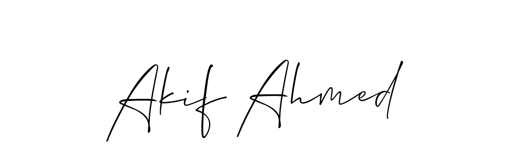 Design your own signature with our free online signature maker. With this signature software, you can create a handwritten (Allison_Script) signature for name Akif Ahmed. Akif Ahmed signature style 2 images and pictures png