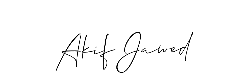 The best way (Allison_Script) to make a short signature is to pick only two or three words in your name. The name Akif Jawed include a total of six letters. For converting this name. Akif Jawed signature style 2 images and pictures png