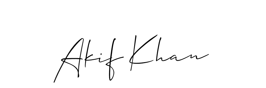 Allison_Script is a professional signature style that is perfect for those who want to add a touch of class to their signature. It is also a great choice for those who want to make their signature more unique. Get Akif Khan name to fancy signature for free. Akif Khan signature style 2 images and pictures png