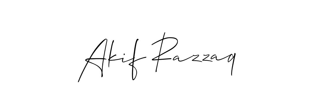 How to make Akif Razzaq name signature. Use Allison_Script style for creating short signs online. This is the latest handwritten sign. Akif Razzaq signature style 2 images and pictures png