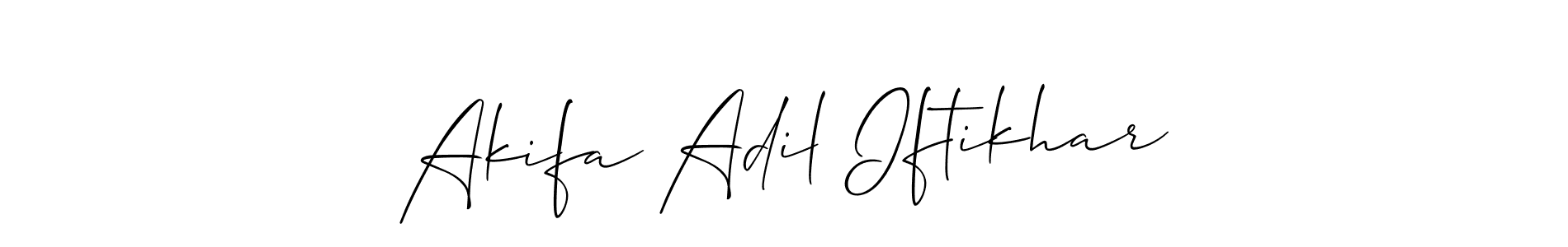 It looks lik you need a new signature style for name Akifa Adil Iftikhar. Design unique handwritten (Allison_Script) signature with our free signature maker in just a few clicks. Akifa Adil Iftikhar signature style 2 images and pictures png