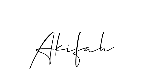 Use a signature maker to create a handwritten signature online. With this signature software, you can design (Allison_Script) your own signature for name Akifah. Akifah signature style 2 images and pictures png