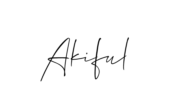 The best way (Allison_Script) to make a short signature is to pick only two or three words in your name. The name Akiful include a total of six letters. For converting this name. Akiful signature style 2 images and pictures png