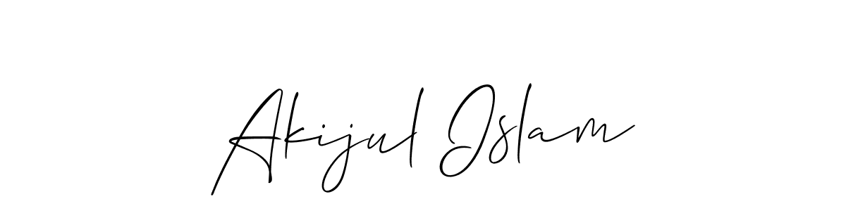 Make a beautiful signature design for name Akijul Islam. With this signature (Allison_Script) style, you can create a handwritten signature for free. Akijul Islam signature style 2 images and pictures png