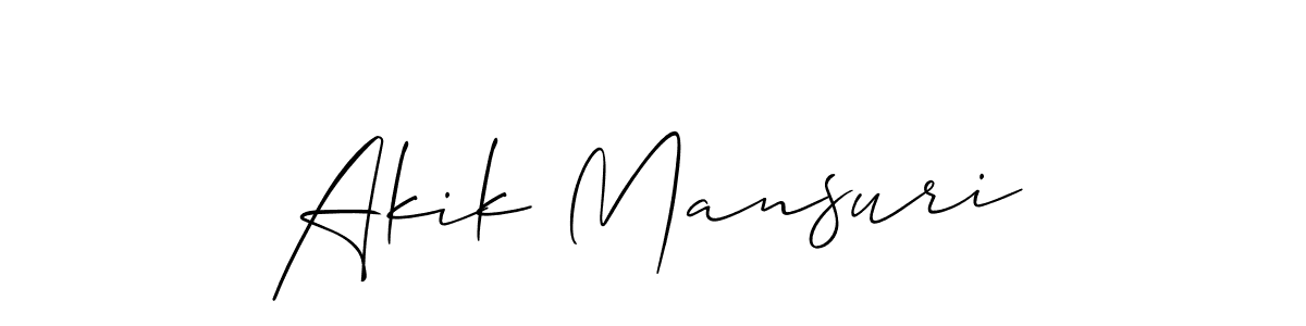 Use a signature maker to create a handwritten signature online. With this signature software, you can design (Allison_Script) your own signature for name Akik Mansuri. Akik Mansuri signature style 2 images and pictures png