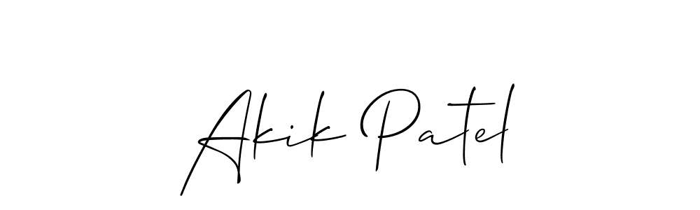 Make a short Akik Patel signature style. Manage your documents anywhere anytime using Allison_Script. Create and add eSignatures, submit forms, share and send files easily. Akik Patel signature style 2 images and pictures png
