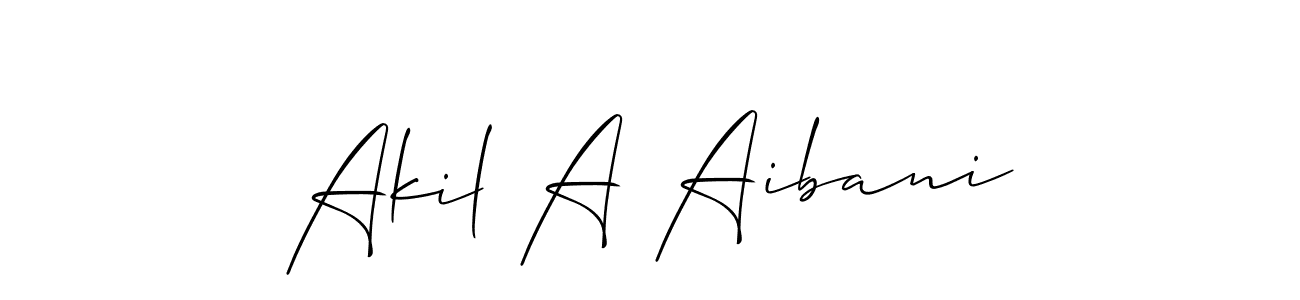 Make a short Akil A Aibani signature style. Manage your documents anywhere anytime using Allison_Script. Create and add eSignatures, submit forms, share and send files easily. Akil A Aibani signature style 2 images and pictures png