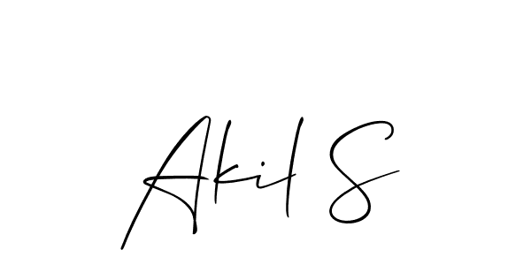 Create a beautiful signature design for name Akil S. With this signature (Allison_Script) fonts, you can make a handwritten signature for free. Akil S signature style 2 images and pictures png