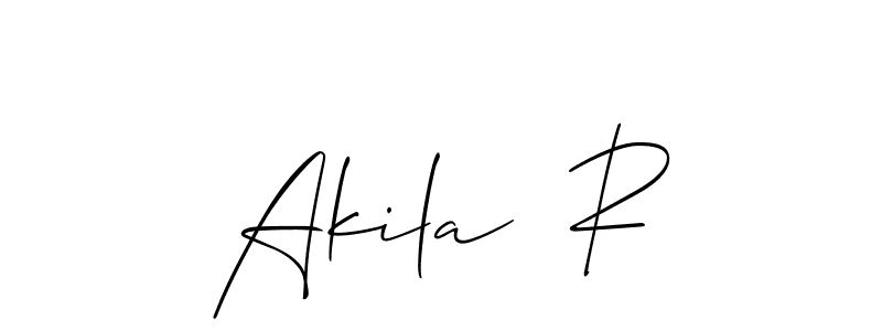 Use a signature maker to create a handwritten signature online. With this signature software, you can design (Allison_Script) your own signature for name Akila  R. Akila  R signature style 2 images and pictures png