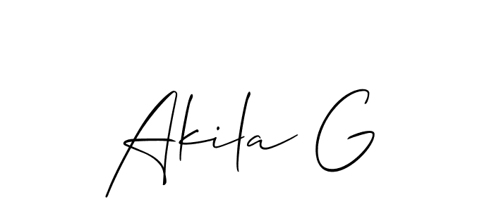 if you are searching for the best signature style for your name Akila G. so please give up your signature search. here we have designed multiple signature styles  using Allison_Script. Akila G signature style 2 images and pictures png