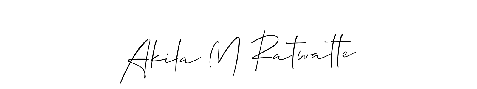 It looks lik you need a new signature style for name Akila M Ratwatte. Design unique handwritten (Allison_Script) signature with our free signature maker in just a few clicks. Akila M Ratwatte signature style 2 images and pictures png